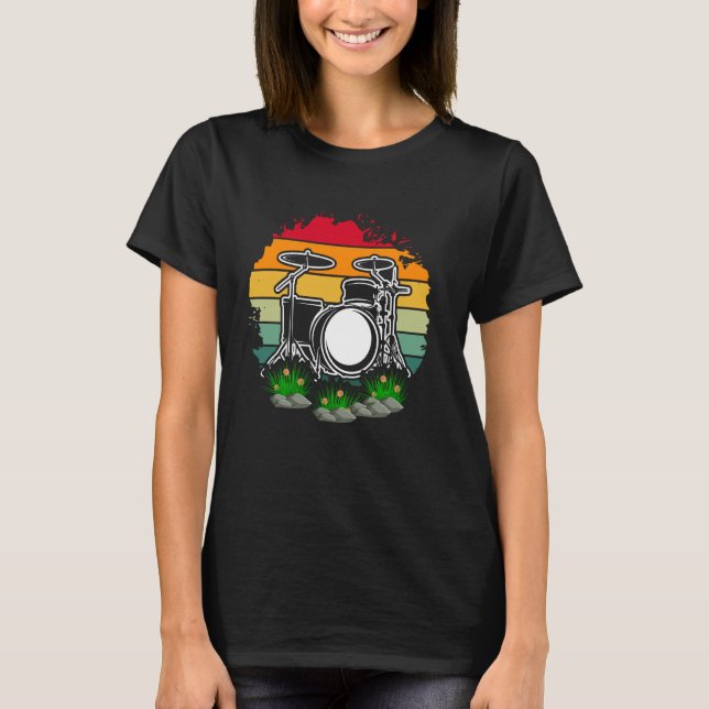 Drummer Drumset Vintage T-Shirt (Front)