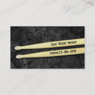 Drummer Drumsticks Grunge Musician Business Card