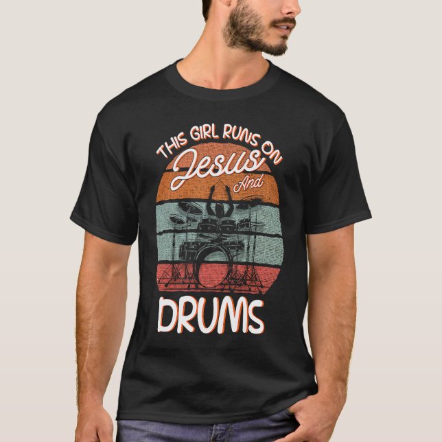 Drummer Drumsticks Instrument Drum Kit T-Shirt (Front)