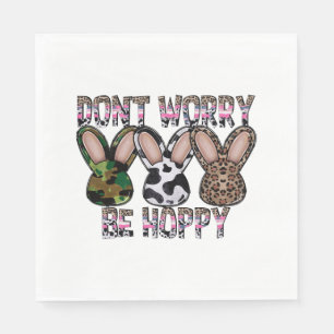 Drummer Easter Bunny Playing Drums Napkin