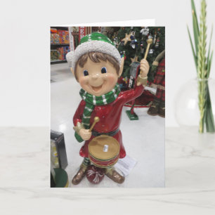 Drummer Elf Holiday Card