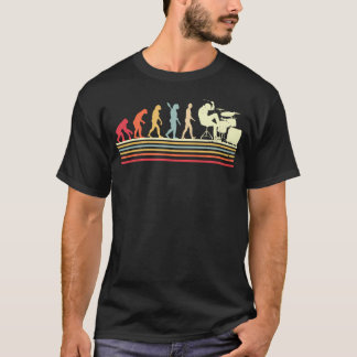 Drummer Evolution Art Retro Cool Drum Set Player D T-Shirt
