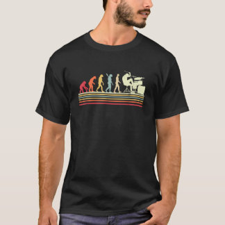 Drummer Evolution Art Retro Cool Drum Set Player D T-Shirt
