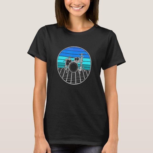 Drummer evolution, Drumset, design for musicians_6 T-Shirt (Front)