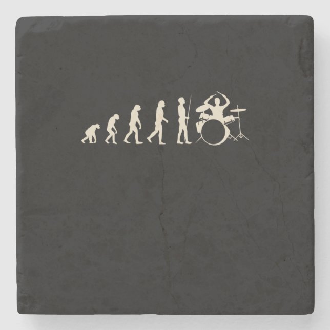Drummer Evolution Stone Coaster (Front)