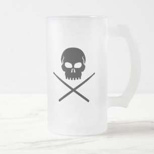 Drummer Frosted Glass Beer Mug