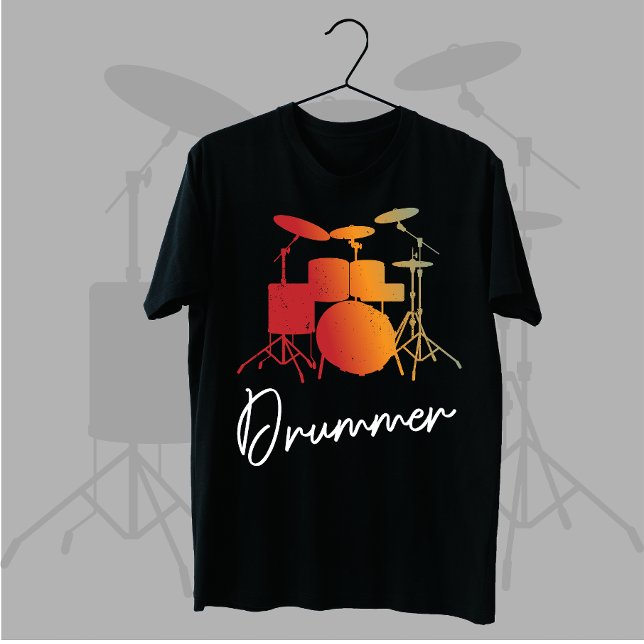 Drummer Gift Heartbeat Musical Instrument Drums T-Shirt (Creator Uploaded)