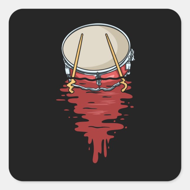 Drummer Gift Men Drumming Gifts Percussion Drum Square Sticker (Front)