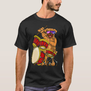 Drummer Gifts Music Dog Animal Cartoon Drums Drums T-Shirt