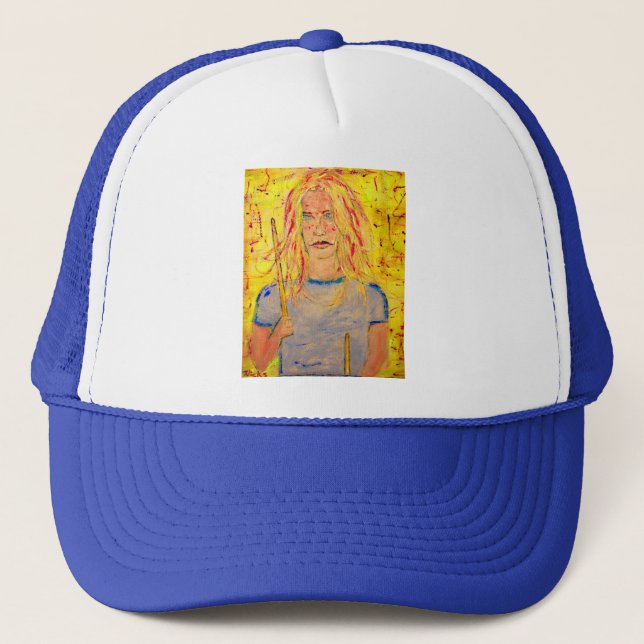 drummer girl art trucker hat (Front)