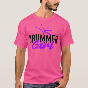 Drummer Girl Drum Set For Drumming And Percussioni T-Shirt