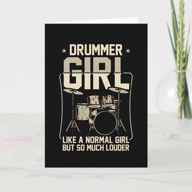 Drummer Girl | Drums Drummer Gift Card (Front)