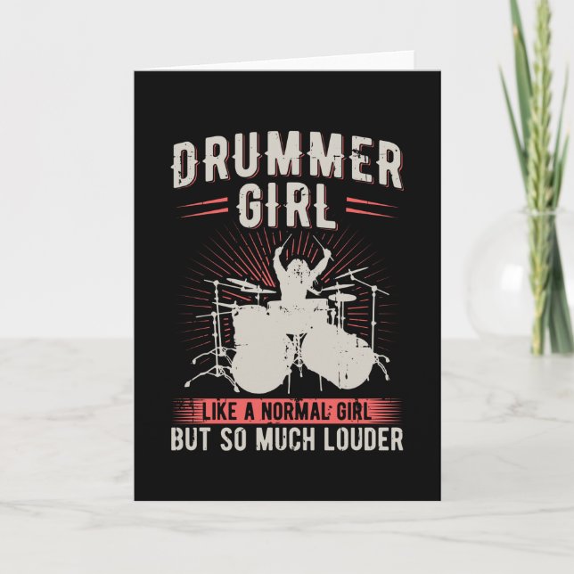 Drummer Girl | Drums Drummer Gift Card (Front)