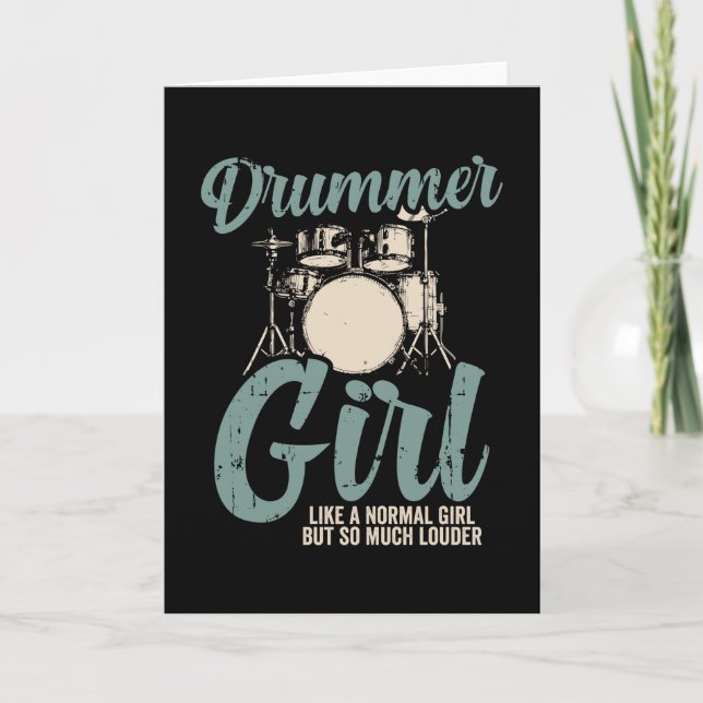 Drummer Girl | Drums Drummer Gift Card (Front)