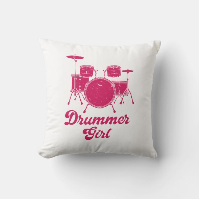 Drummer Girl | Drums Drummer Gift  Cushion (Front)
