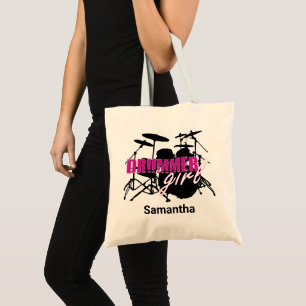 Drummer Girl First Name Grunge Purple with Text Tote Bag