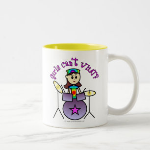 Drummer Girl - Heather Two-Tone Coffee Mug