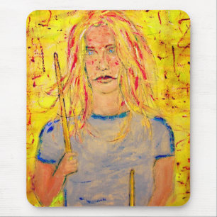 drummer girl rocks mouse mat