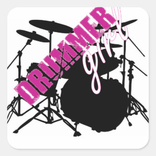 Drummer Girl Sticker