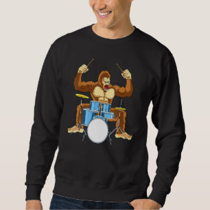 Drummer Gorilla Drum Player Kit Snare Hi-Hat Trap Sweatshirt