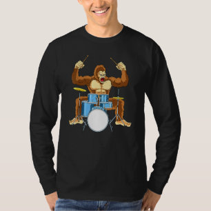 Drummer Gorilla Drum Player Kit Snare Hi-Hat Trap T-Shirt