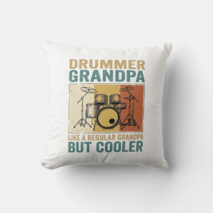 Drummer Grandpa Like a Regular Grandpa But Cooler  Cushion