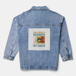 Drummer Grandpa Like a Regular Grandpa But Cooler  Denim Jacket