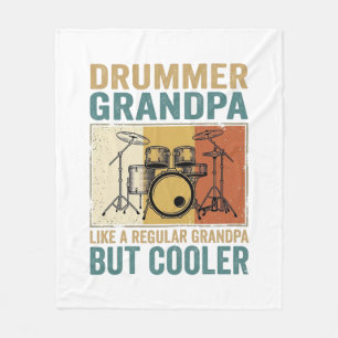 Drummer Grandpa Like a Regular Grandpa But Cooler  Fleece Blanket