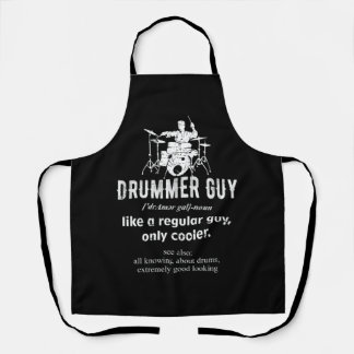 Drummer Guy Definition Drums Drumming Extremely Go Apron
