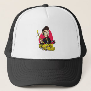 Drummer Guy with Drumsticks Design Trucker Hat