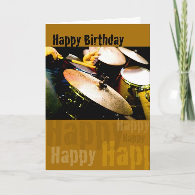 Drummer, Happy Birthday Card (Front)