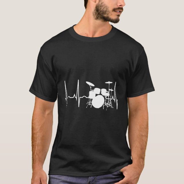 Drummer Heartbeat Hoodie Best Hooded For Drummers T-Shirt (Front)