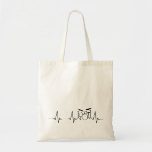 Drummer Heartbeat My Heart Beats for a Drum Kit Tote Bag