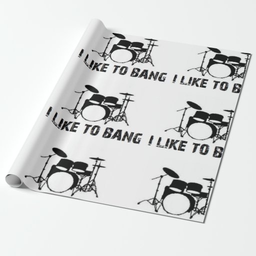 Image of Drummer I like to bang drum drums funny xmas Wrapping Paper