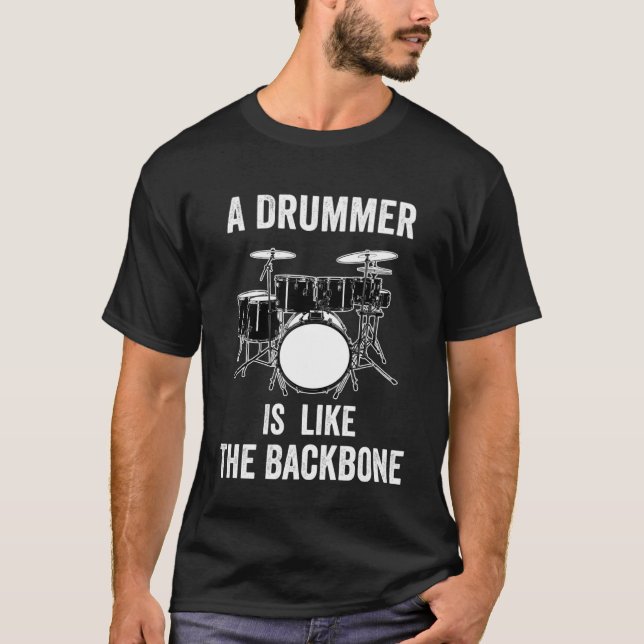 Drummer is like Backbone  Percussionist for Men Pu T-Shirt (Front)