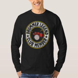 Drummer Legend Club Member Drums Women Vintage Men T-Shirt