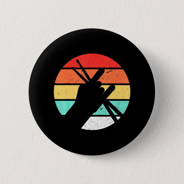 Drummer Men Percussion Lover Drum Kit 6 Cm Round Badge (Front)