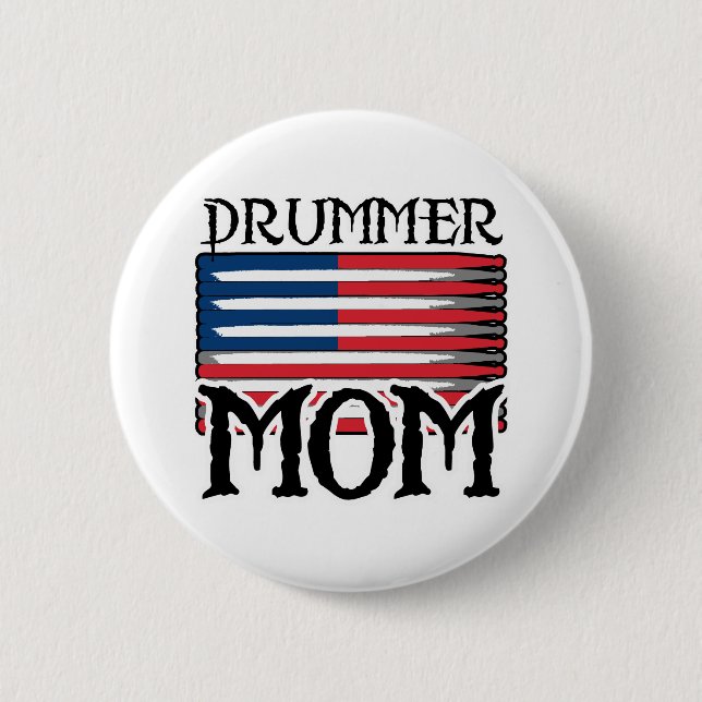 Drummer Mum 6 Cm Round Badge (Front)