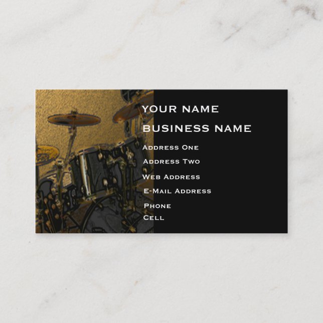 Drummer - Music Business Card (Front)
