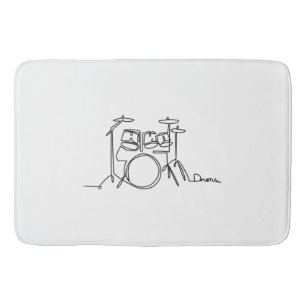 Drummer Music Design One-Line Drums  Bath Mat