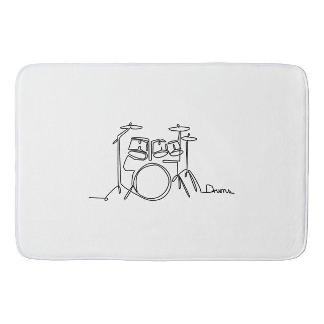 Drummer Music Design One-Line Drums  Bath Mat (Front)