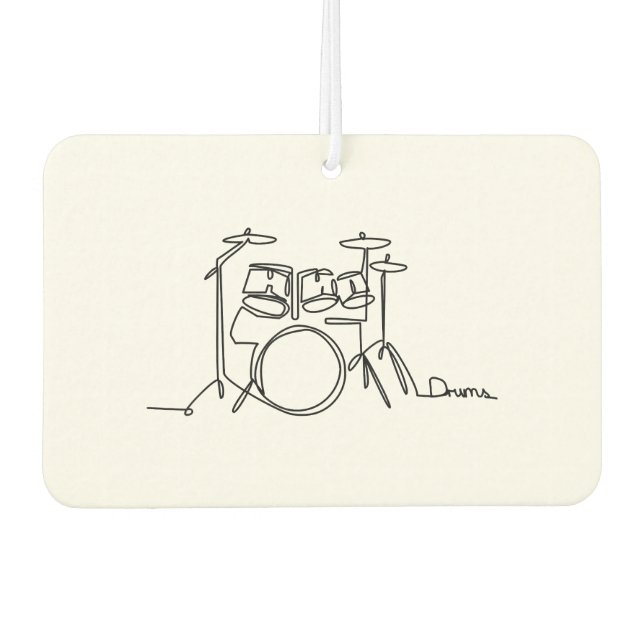 Drummer Music Design One-Line Drums  Car Air Freshener (Front)