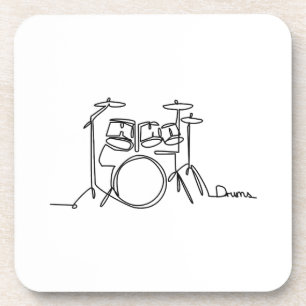 Drummer Music Design One-Line Drums Coaster