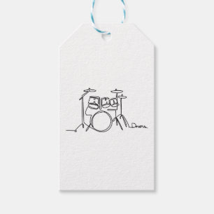 Drummer Music Design One-Line Drums Gift Tags
