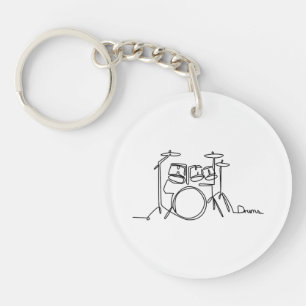 Drummer Music Design One-Line Drums Key Ring