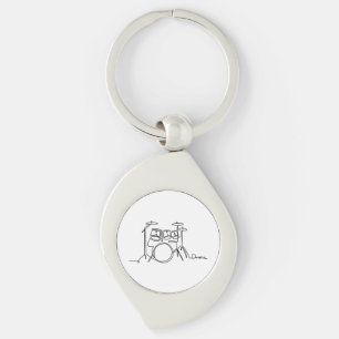 Drummer Music Design One-Line Drums Key Ring