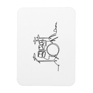 Drummer Music Design One-Line Drums  Magnet