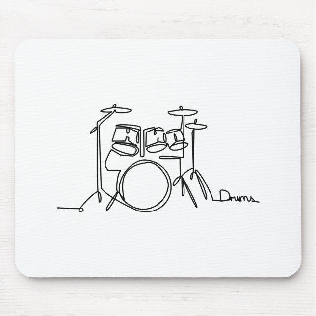 Drummer Music Design One-Line Drums  Mouse Mat (Front)