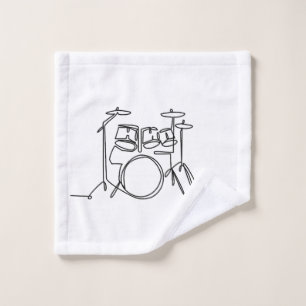 Drummer Music Design One-Line Drums  Wash Cloth