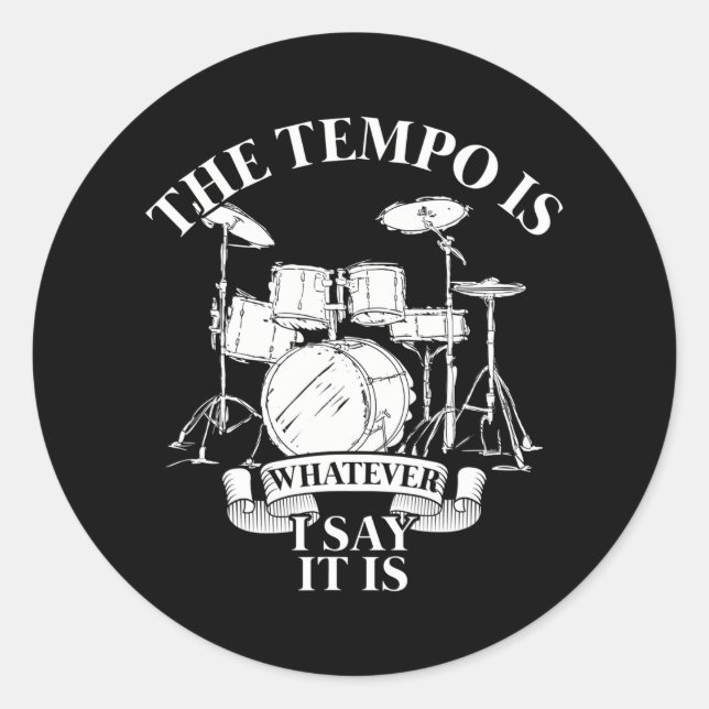 Drummer Musical Instrument Music Drummer Drums Classic Round Sticker (Front)